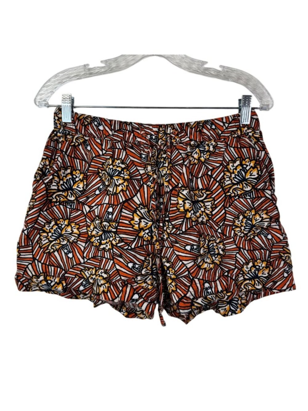 Cynthia Rowley Womens Floral 100% Linen Shorts Size Medium Multicolor Lagenlook